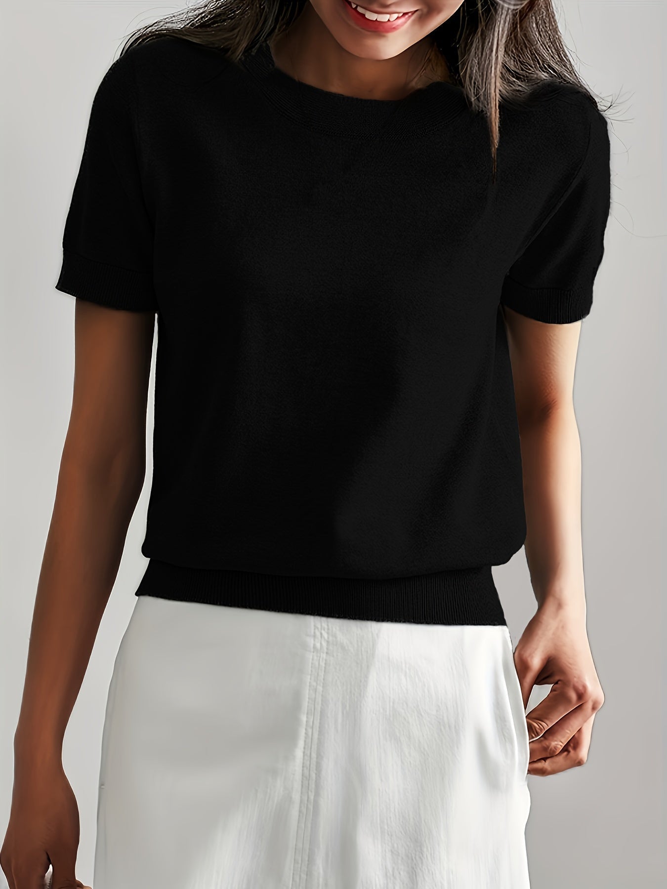 Pull décontracté à manches courtes pour le printemps et l'été