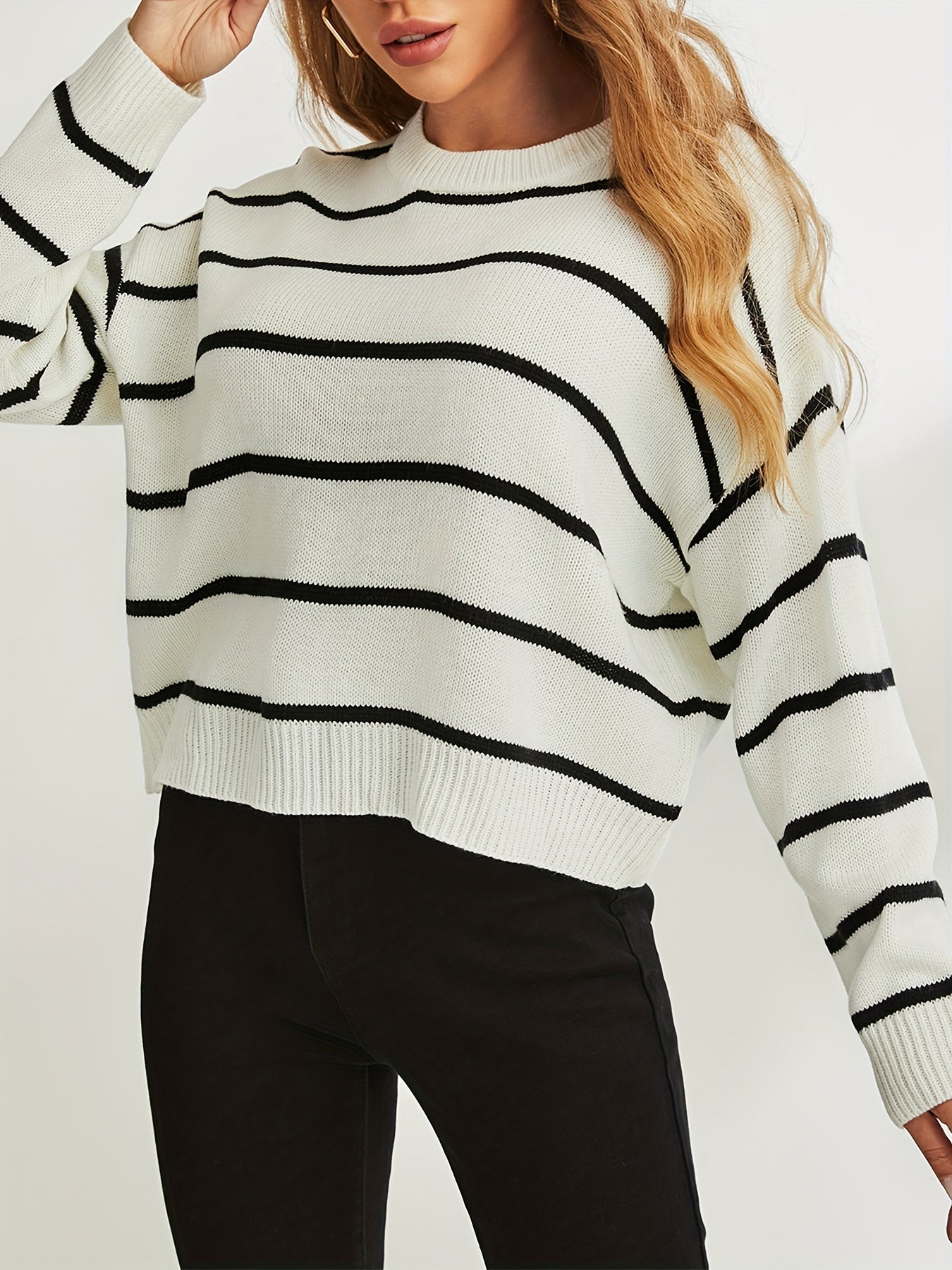 Pull en maille rayé
