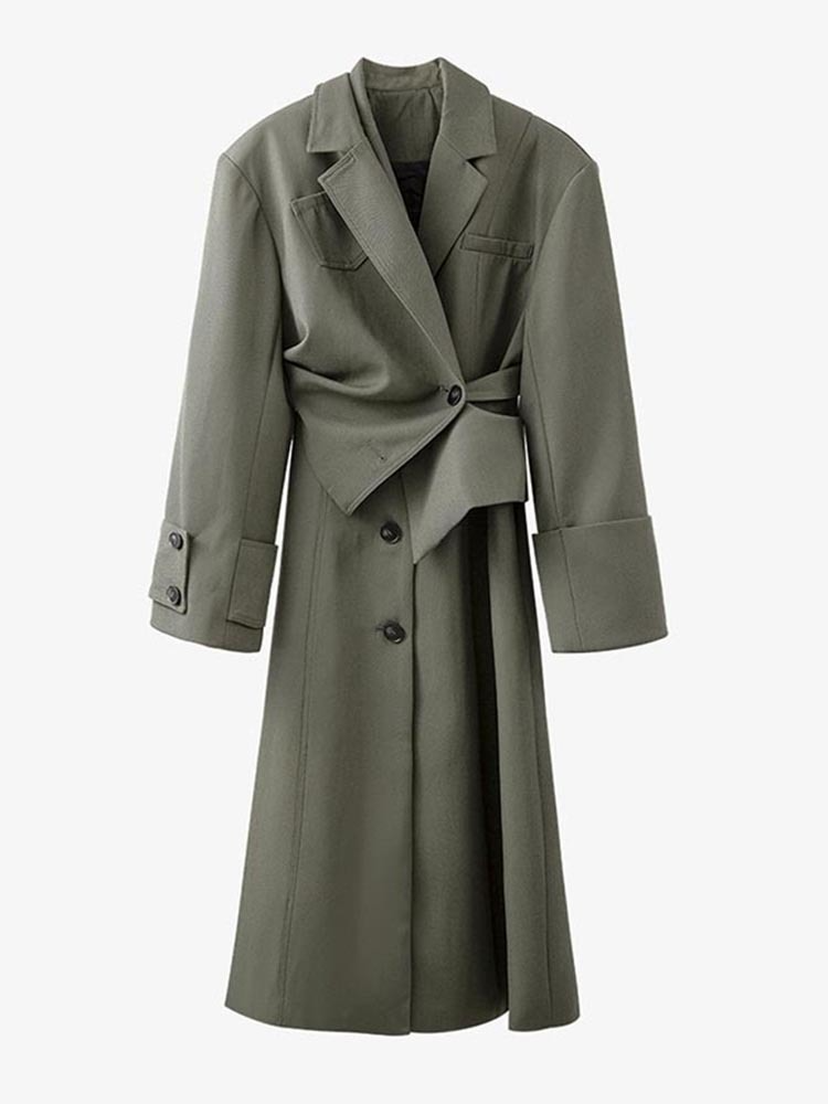 Manteau long vert foncé