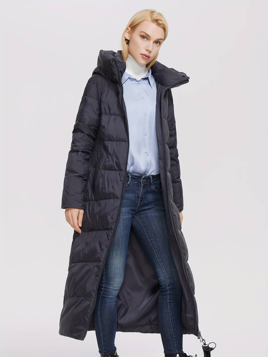 veste longue avec fermeture éclair