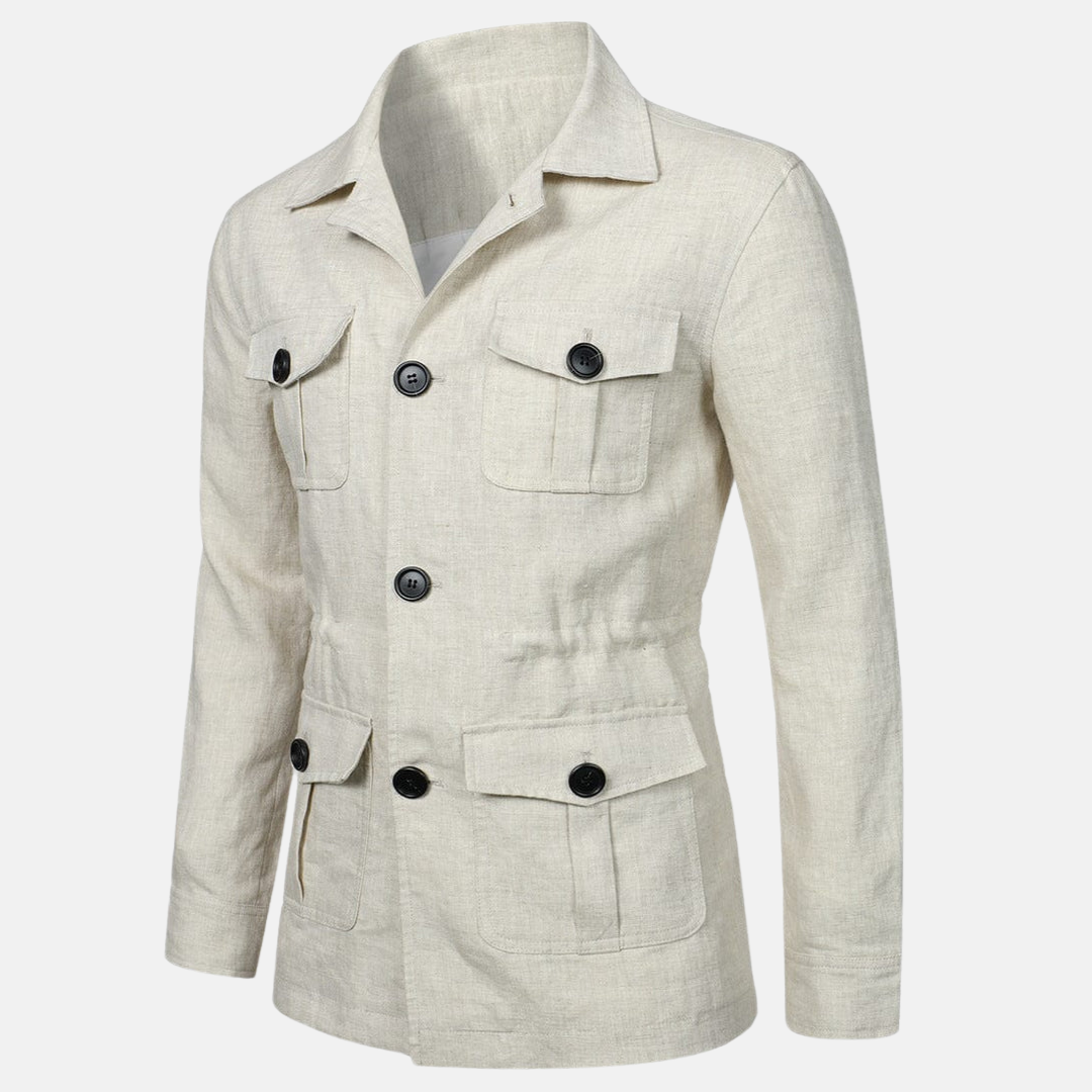 Veste en lin à plusieurs poches