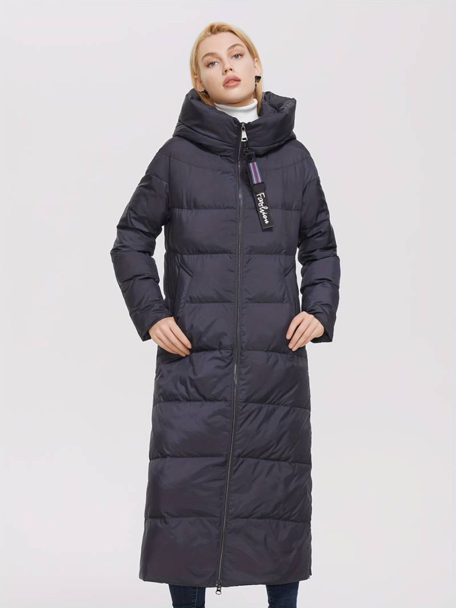 veste longue avec fermeture éclair