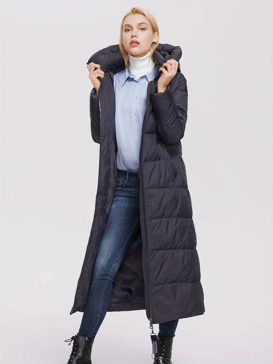 veste longue avec fermeture éclair