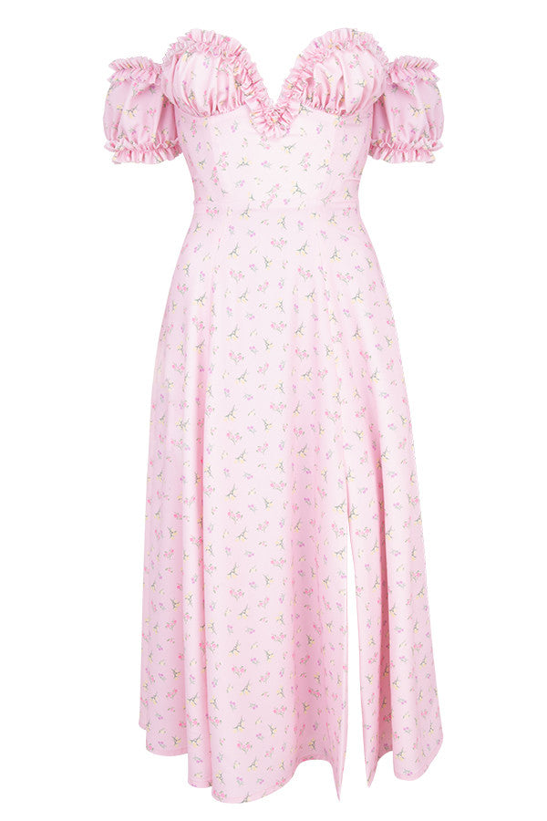 Robe d'été midi bustier fleurie