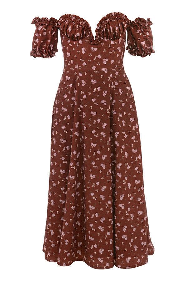 Robe d'été midi bustier fleurie