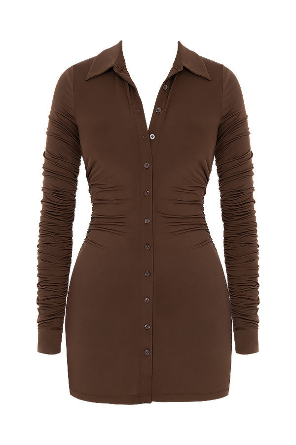 Robe chemise courte en jersey