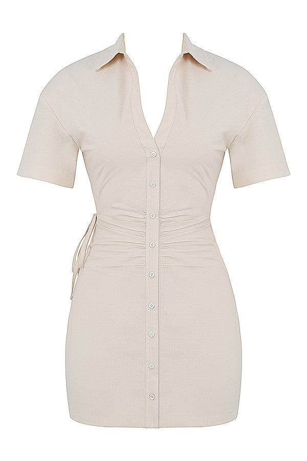 Robe chemise blanche dos nu