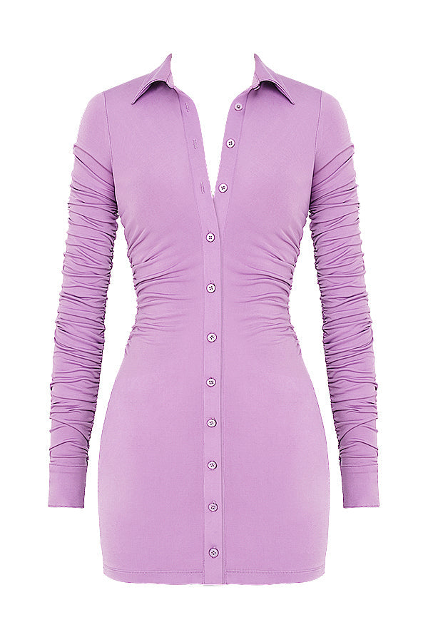 Robe chemise courte en jersey