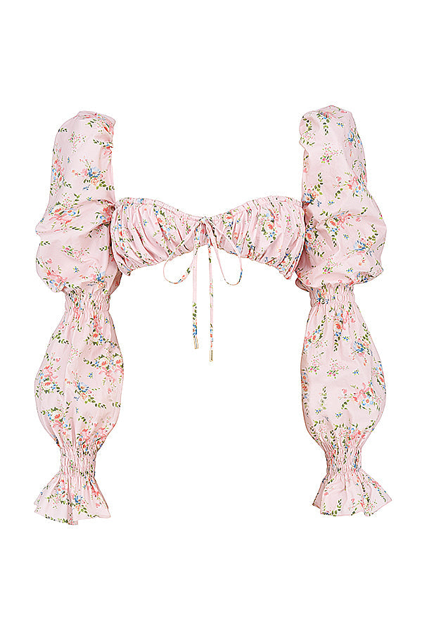 Haut brassiàre fleuri rose