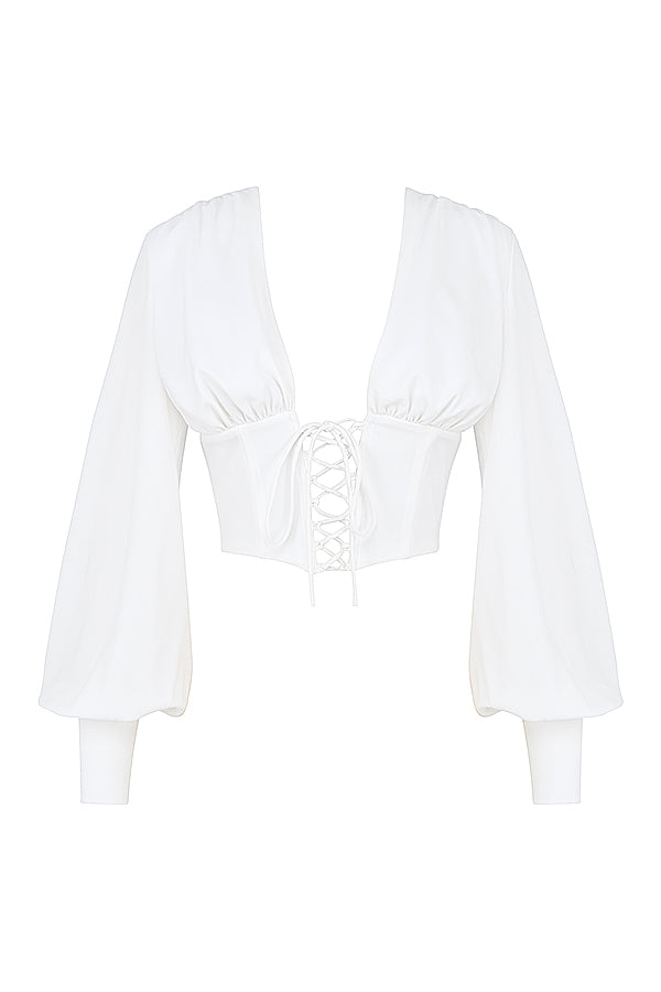 Corset blanc à lacets