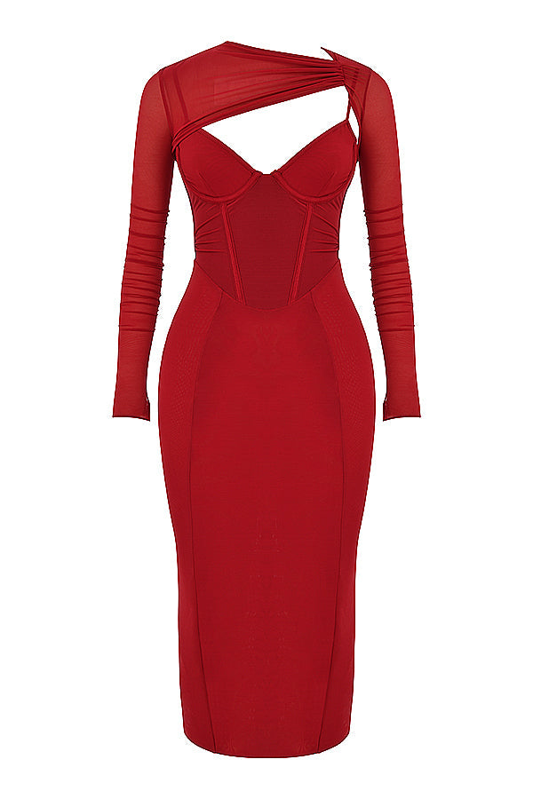 Robe corset mi-longue