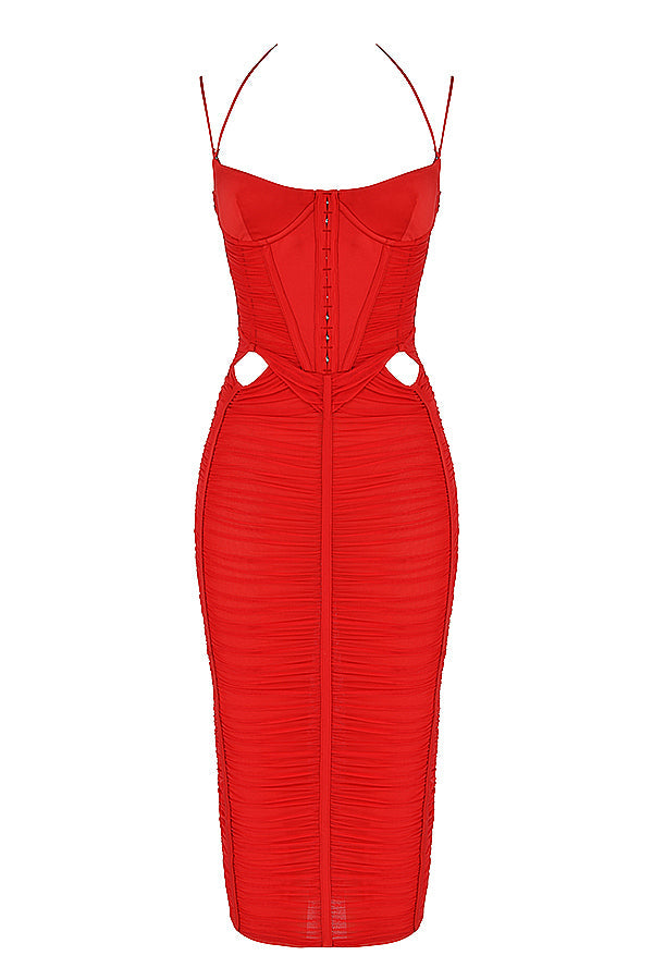 Robe midi à volants