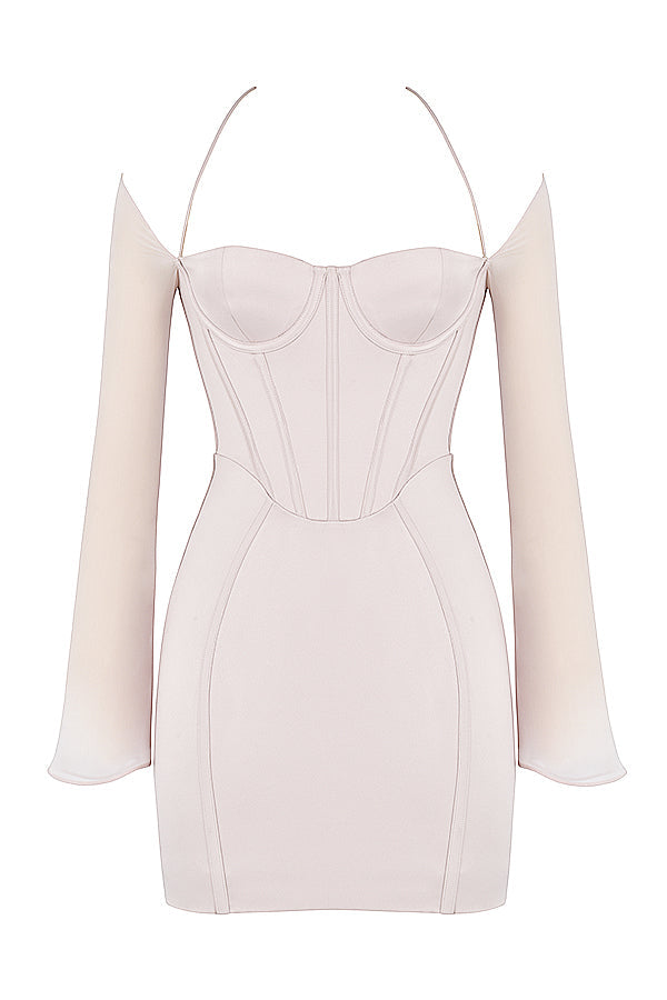 Mini-robe corset en satin cristal