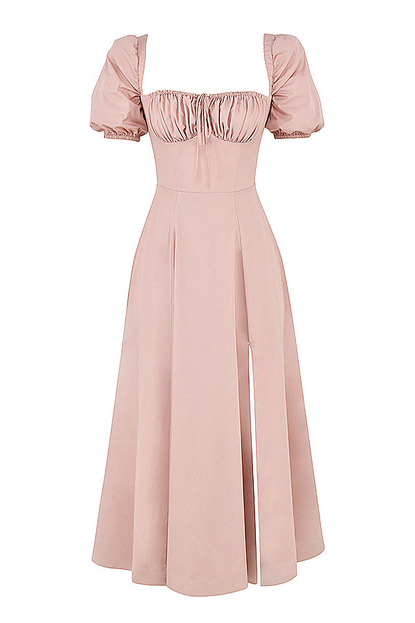 Robe d'été midi à manches bouffantes