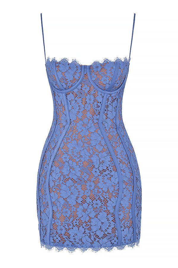 Mini-robe en dentelle lavande