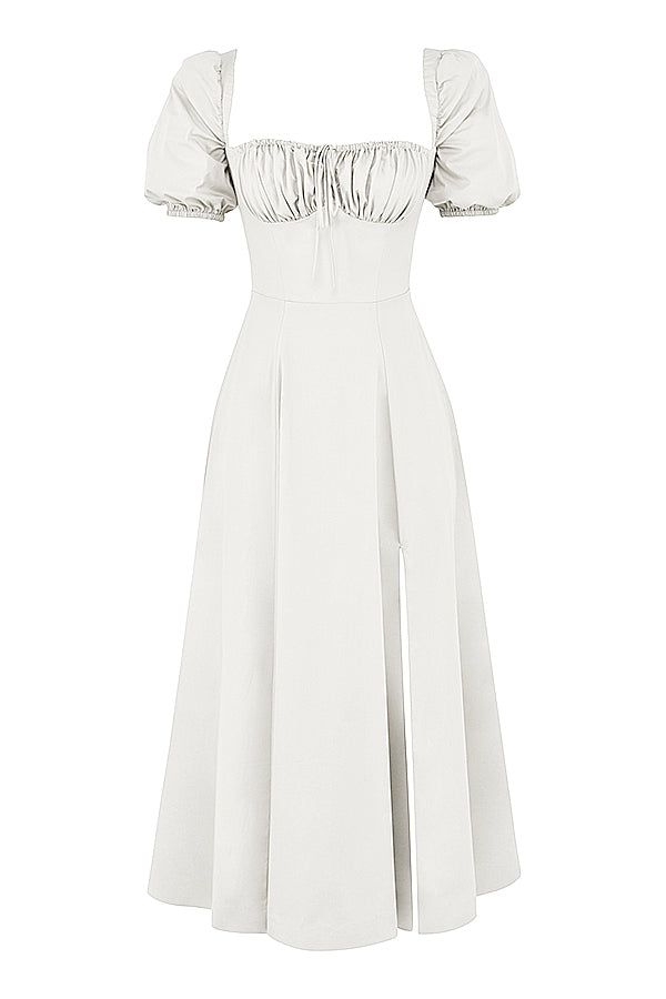 Robe d'été midi à manches bouffantes