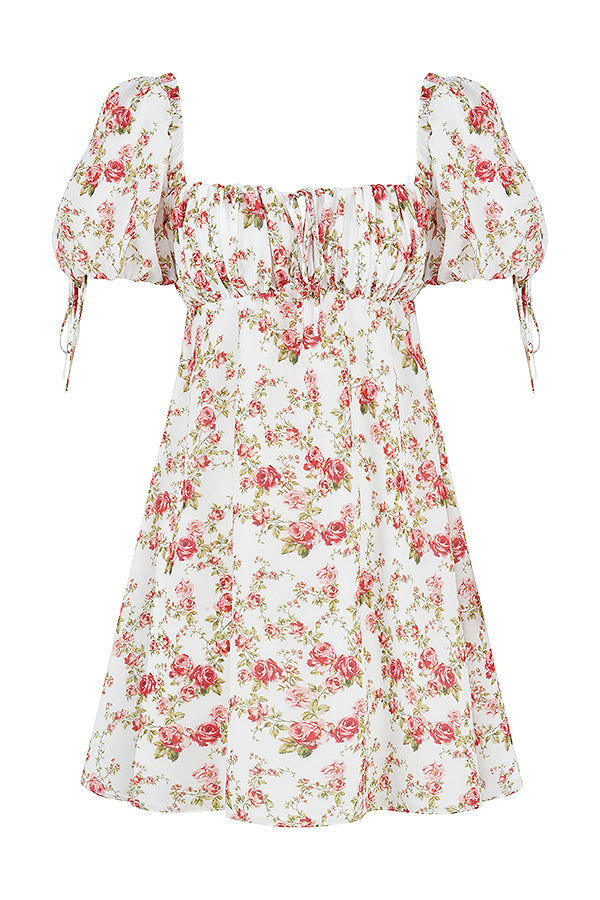 Mini-robe à imprimé roses