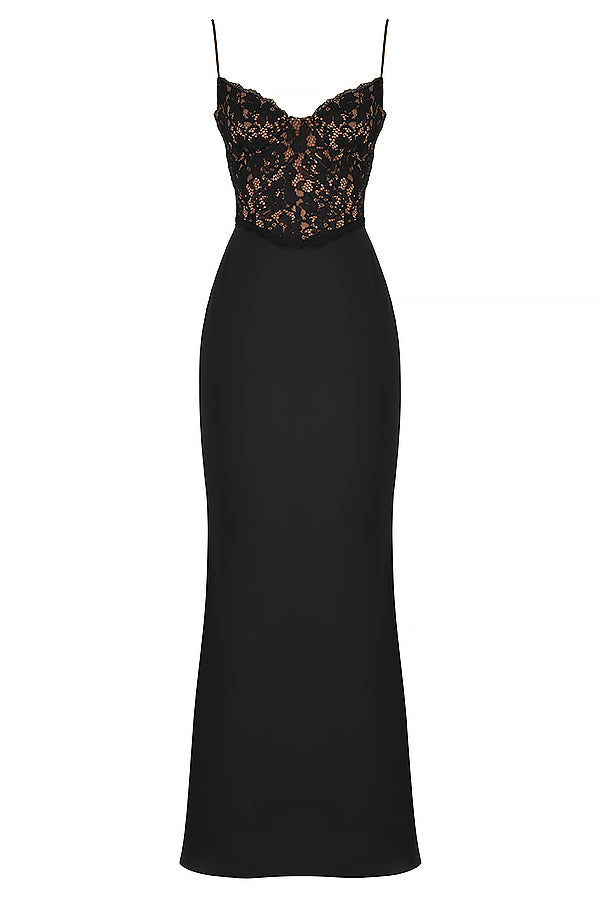 Robe longue corset noire