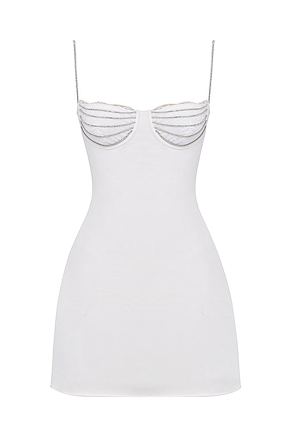 Mini-robe cristallisée ivoire