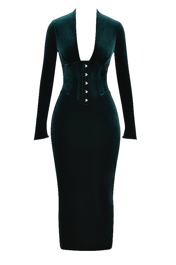 Robe corset en velours