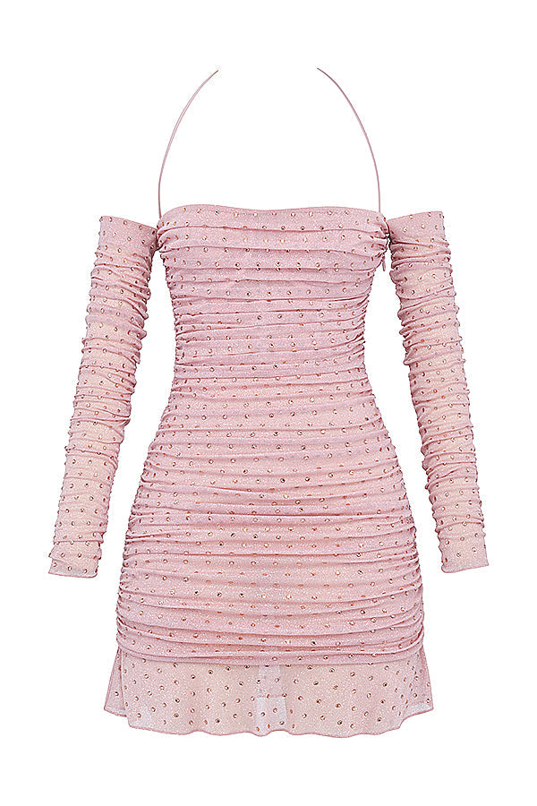 Robe cristallisée rose tendre