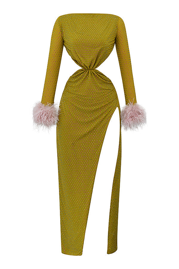 Robe longue cristallisée Chartreuse
