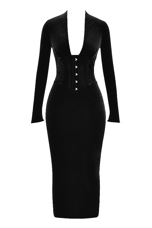 Robe corset en velours