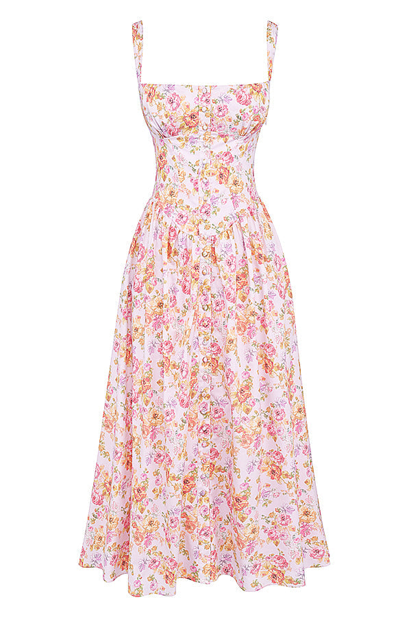 Robe d'été midi à fleurs