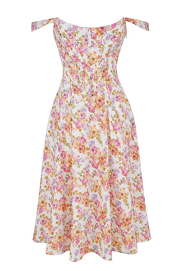 Robe d'été midi fleurie