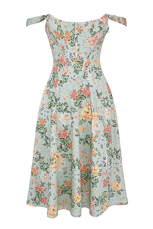 Robe d'été midi fleurie