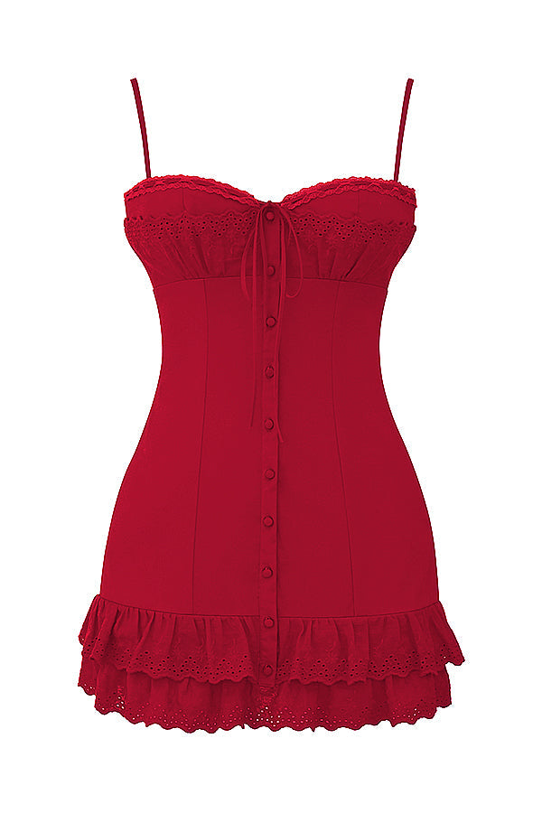 Robe corset cerise