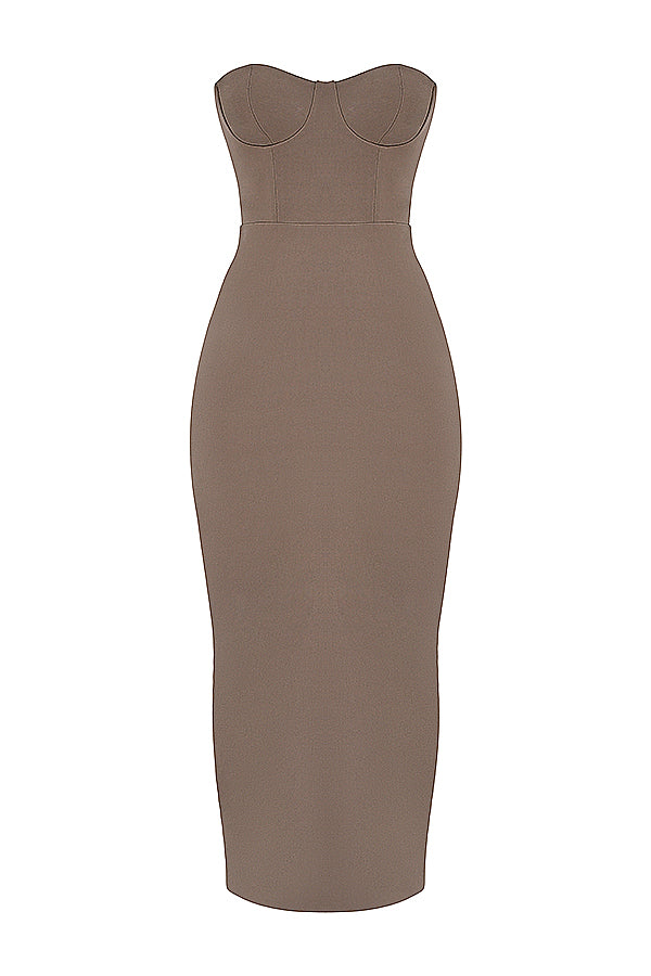 Robe longue corset sans bretelles