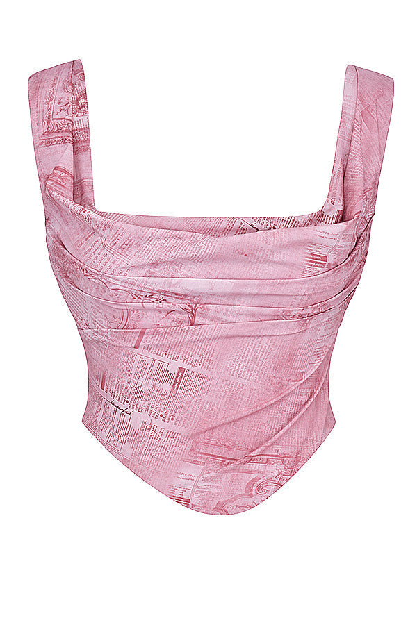 Corset imprimé rose