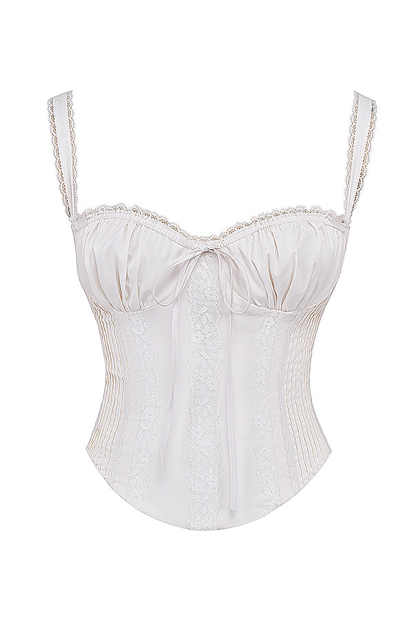 Corset en dentelle blanche au dos