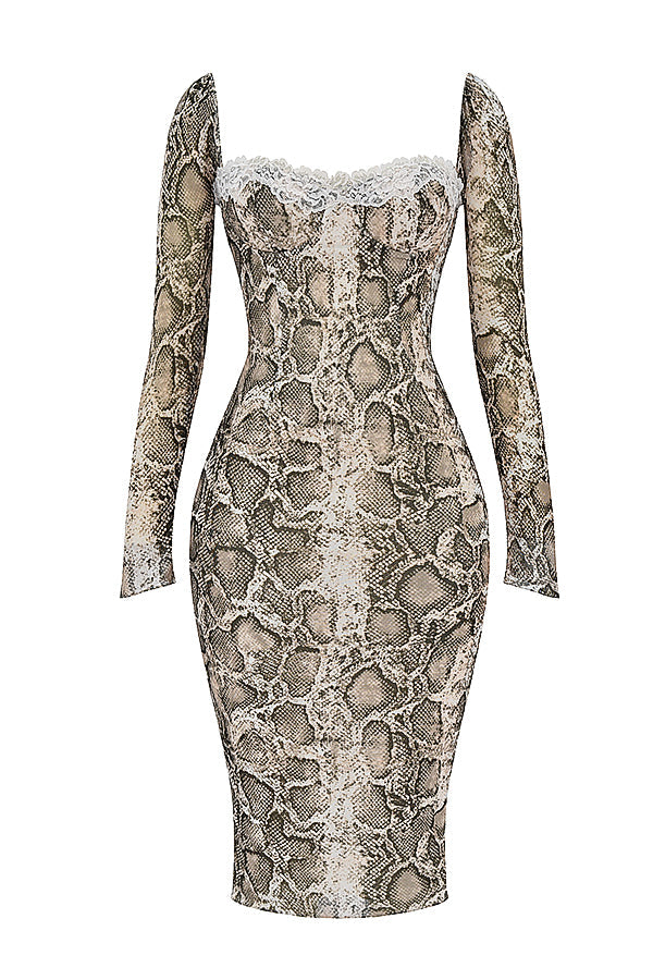 Robe corset à imprimé serpent
