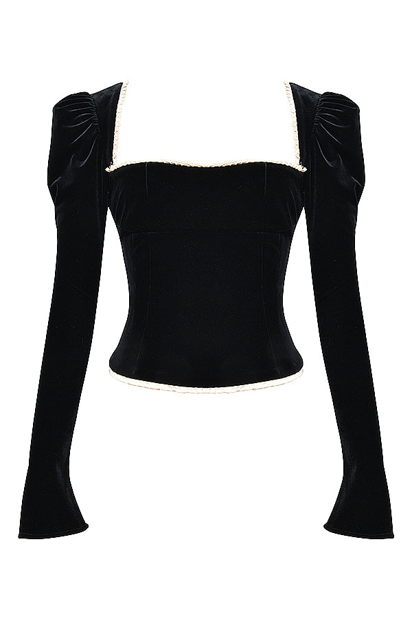 Corset en velours noir