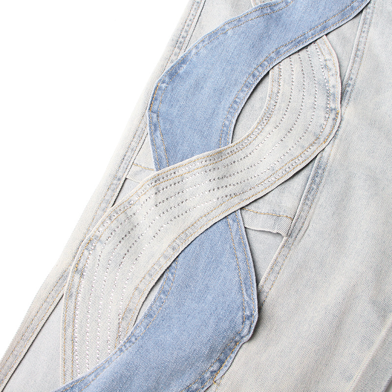 Jean torsadé taille haute pour femme
