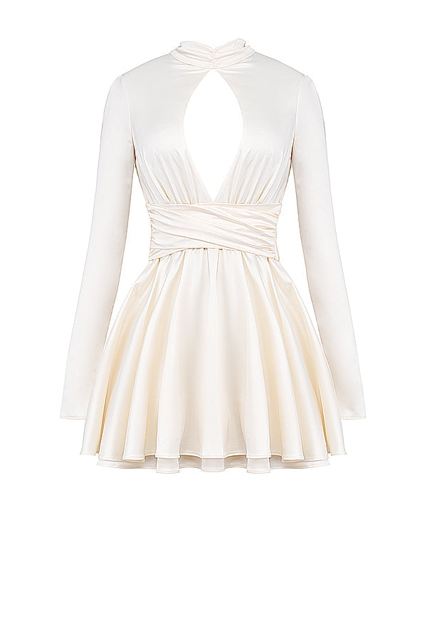 Mini-robe ivoire avec nàud