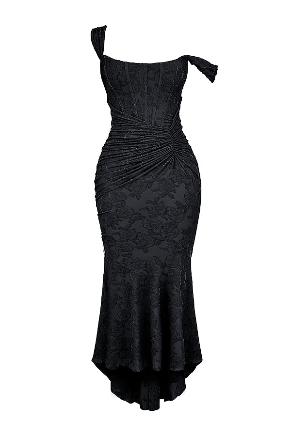 Robe longue texturée