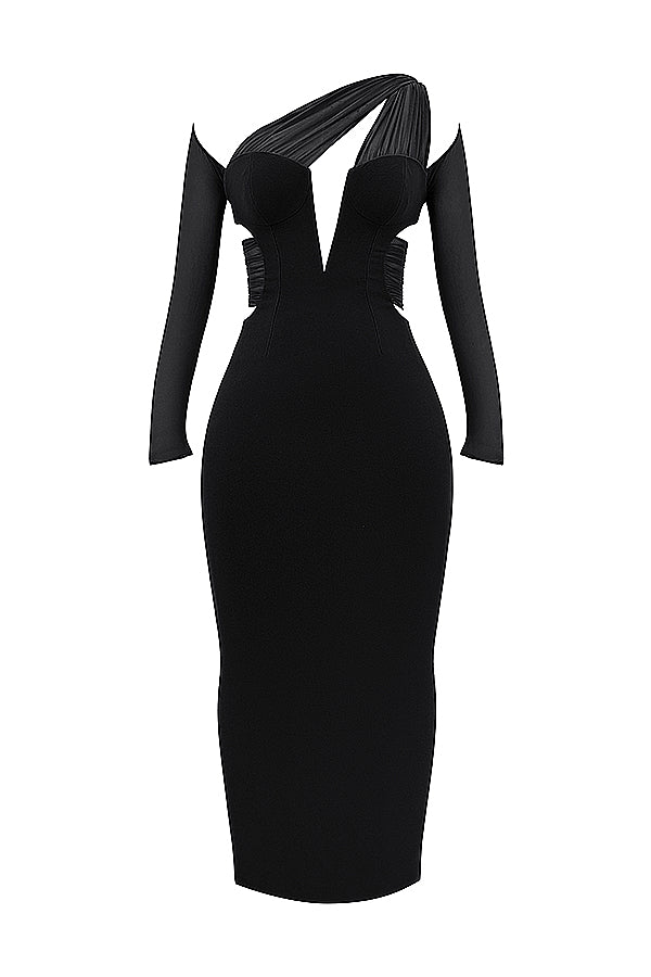 Robe longue plongeante