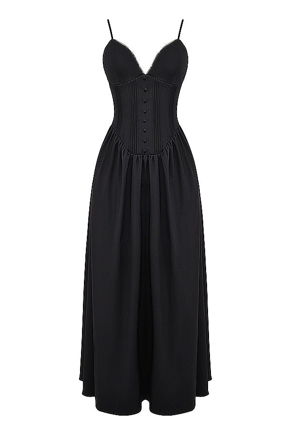 Robe longue corset noire
