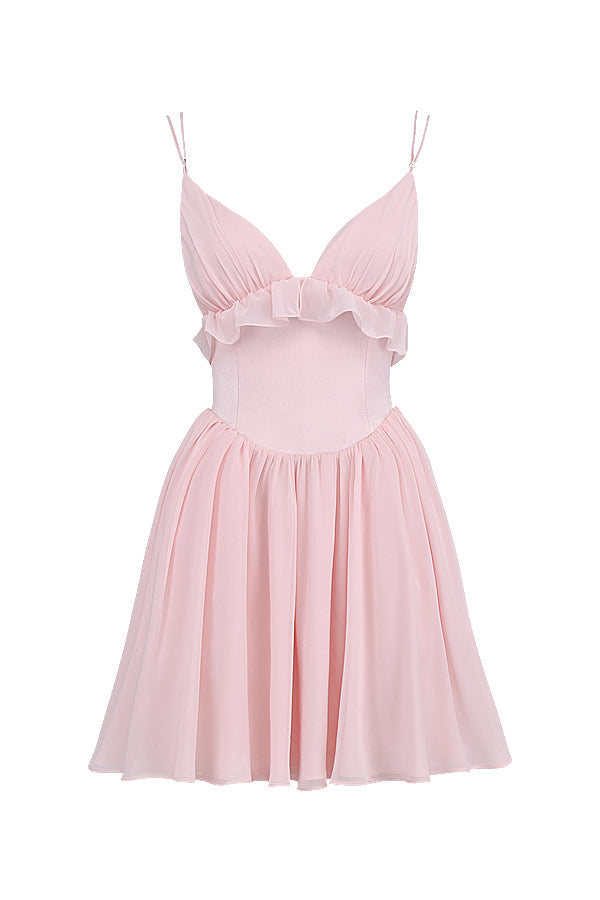 Mini-robe babydoll rose ballerine