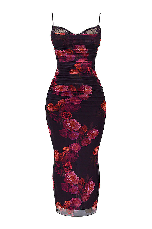 Robe longue fleurie romantique