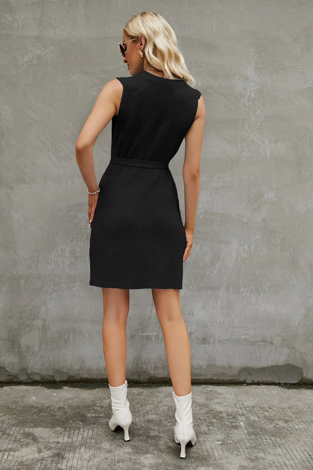 Robe ample en maille sans manches