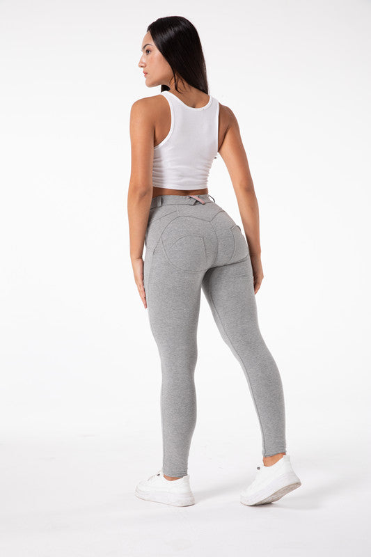 Legging moulant taille haute gris clair