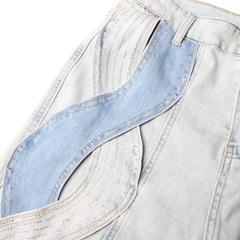 Jean torsadé taille haute pour femme