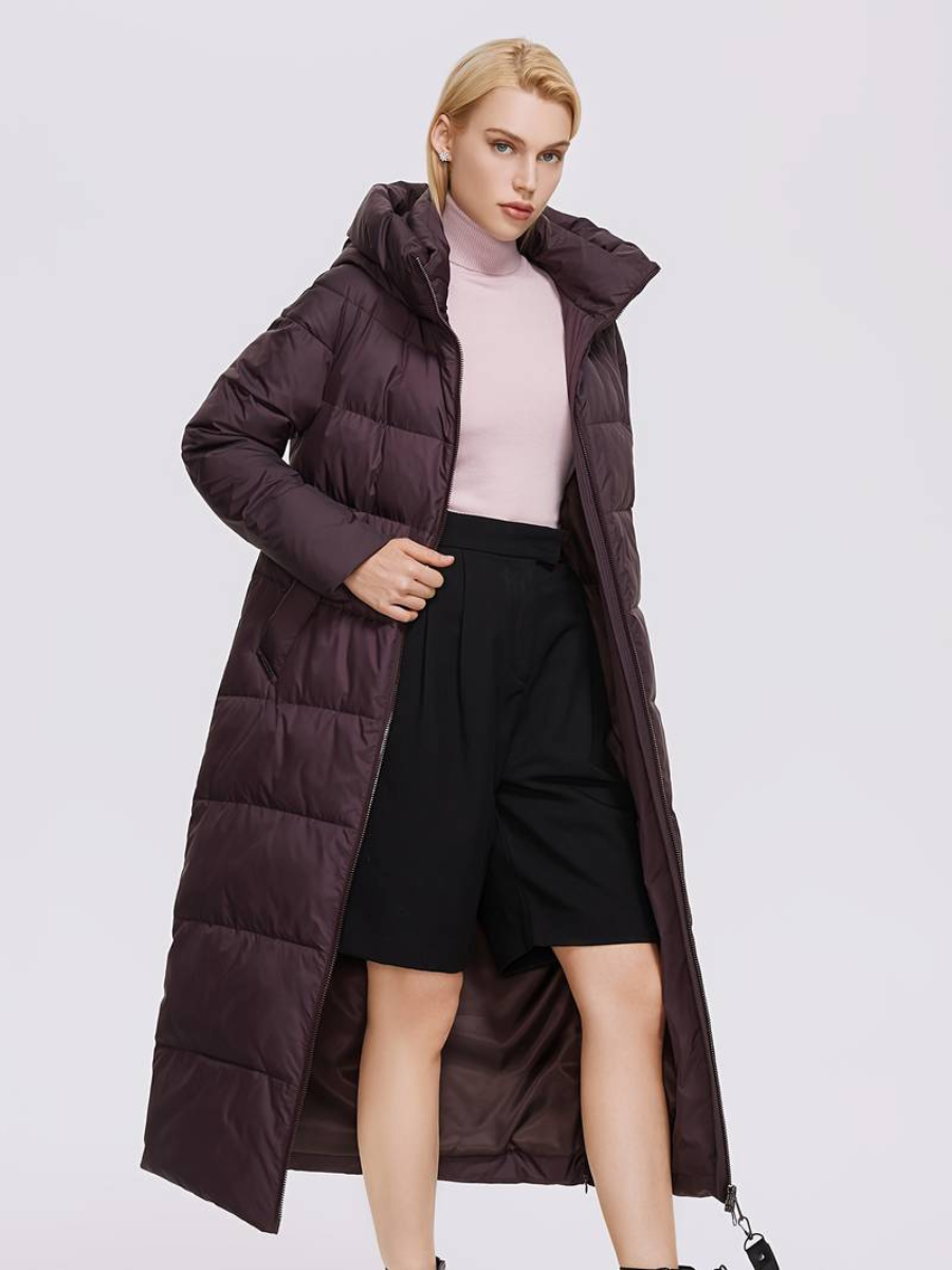 veste longue avec fermeture éclair