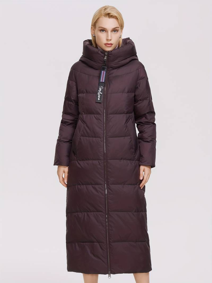veste longue avec fermeture éclair