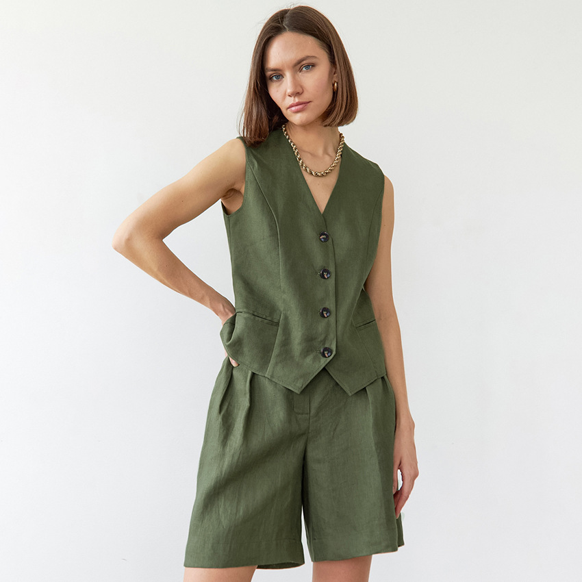 Ensemble chemise western verte et short