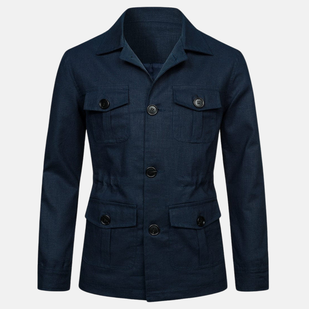 Veste en lin à plusieurs poches